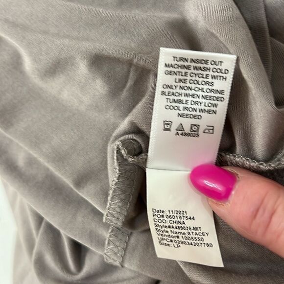 Logo Lori Goldstein Woman’s Dress Size LP STACEY Gray Sleeveless 2 Pockets Midi - Picture 9 of 10